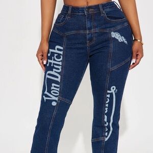 Von Dutch Seamed Bootcut Jeans - Dark Wash